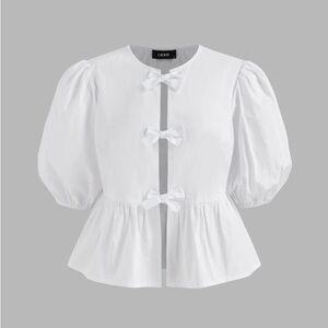 Cider Chic White Puff Sleeve Top Medium